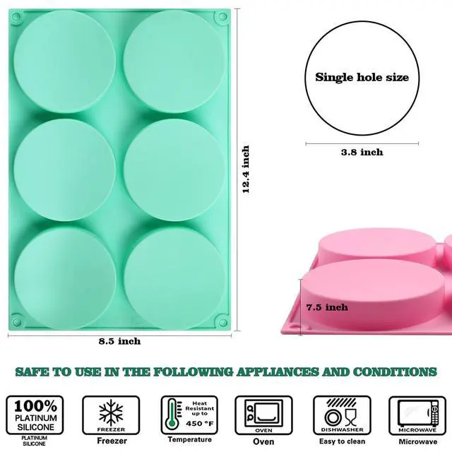 Alt view image 3 of 6 - 2 Pcs Silicone Muffin Top Pan for Baking, 4 Inch Round Baking Mold