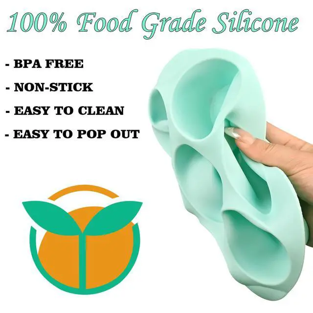 Alt view image 2 of 6 - 2 Pack Silicone Egg Bite Molds for Air Fryer, Nonstick 7 Cups Air Fryer Muffin Pan for Baking Egg Bite, Mini Muffins, Tart, Mini Cupcake and Quiche (Pink + Green)