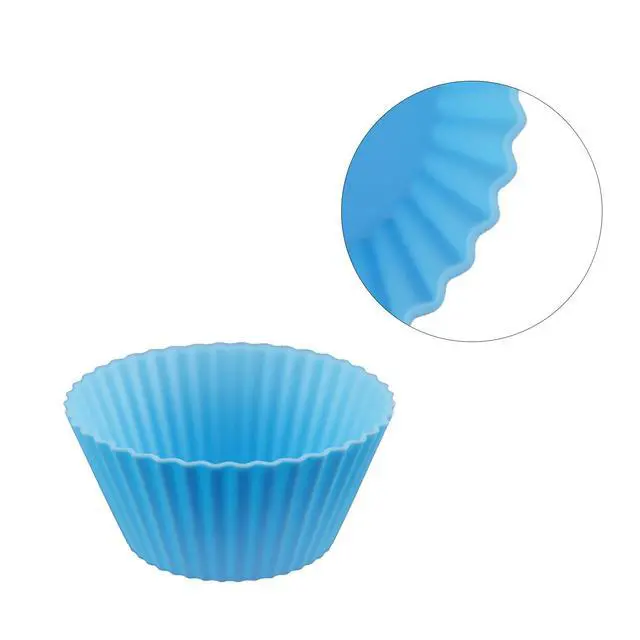 Alt view image 6 of 7 - Reusable Silicone Baking Cups of 24 Pack, Square and Round Muffin Baking Liners, Thicken Non-stick Muffin Molds, 4 Colors, BPA-Free