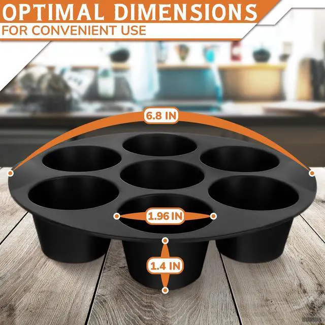 Alt view image 2 of 7 - Silicone Muffin Pan, Non-Stick Cupcake Mold for Air Fryer, 7 Cups