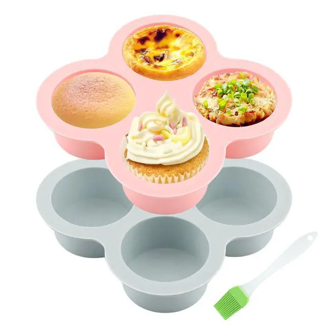 Alt view image 7 of 7 - Silicone Air Fryer Egg Mold and Cupcake Pan, Muffin Tin with Oil Brush, Non-Stick Molds for Air Fryer Toaster Oven, 2Pcs Egg Molds