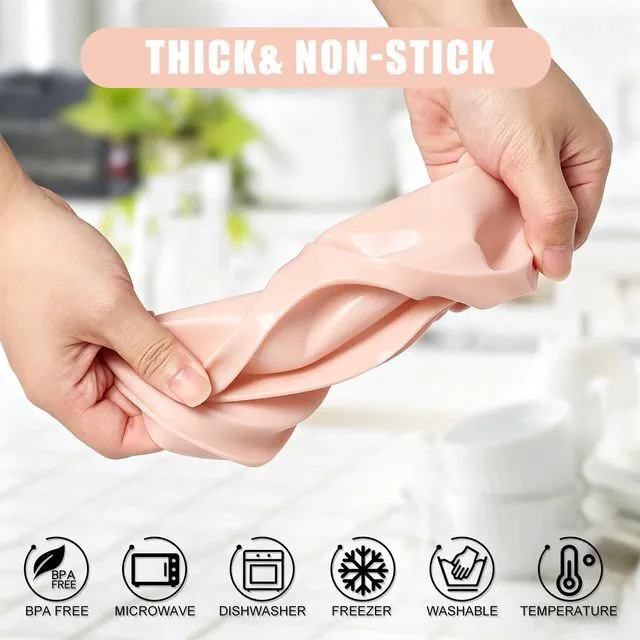 Alt view image 3 of 7 - 2 Pack 4 Inch Air Fryer Silicone Egg Molds Food Grade Non-Stick Heat Resistant Reusable Jumbo Round Muffin Pans for Egg Bites Breakfast Sandwiches Hamburger Buns Tart Pancake Baking