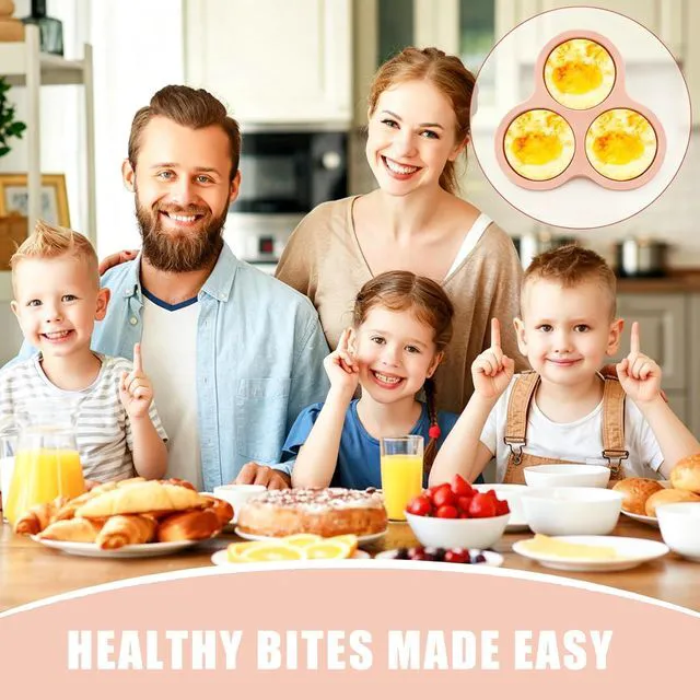 Alt view image 7 of 7 - 2 Pack 4 Inch Air Fryer Silicone Egg Molds Food Grade Non-Stick Heat Resistant Reusable Jumbo Round Muffin Pans for Egg Bites Breakfast Sandwiches Hamburger Buns Tart Pancake Baking