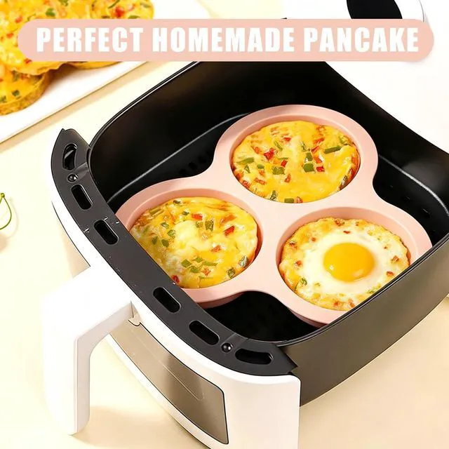 Alt view image 5 of 7 - 2 Pack 4 Inch Air Fryer Silicone Egg Molds Food Grade Non-Stick Heat Resistant Reusable Jumbo Round Muffin Pans for Egg Bites Breakfast Sandwiches Hamburger Buns Tart Pancake Baking