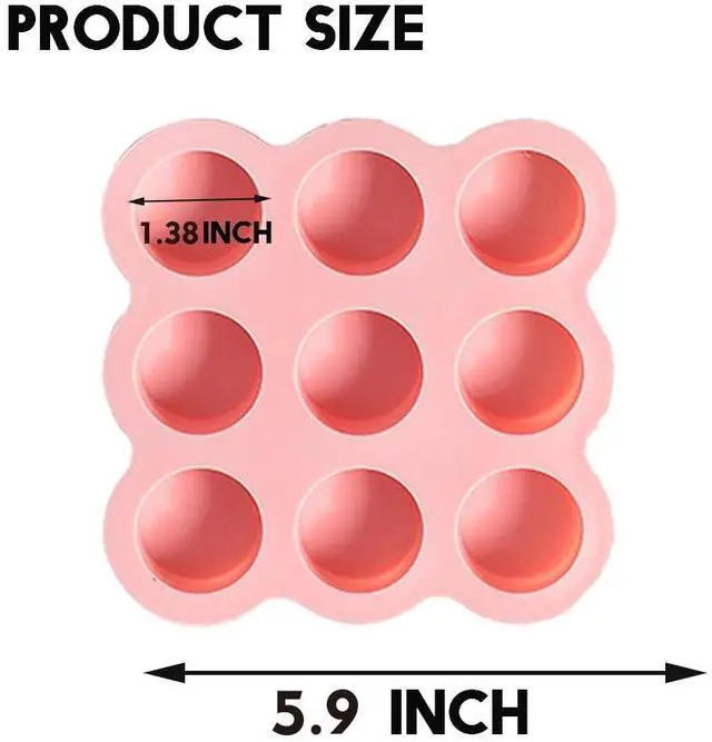 Alt view image 2 of 6 - 3 Pcs Silicone Air Fryer Egg Pan Reusable Air Fryer Egg Mold,Non-Stick Air Fryer Baking Pan 9 Cavity Silicone Muffin Pans for Pan Air Fryer Accessories, 3.8