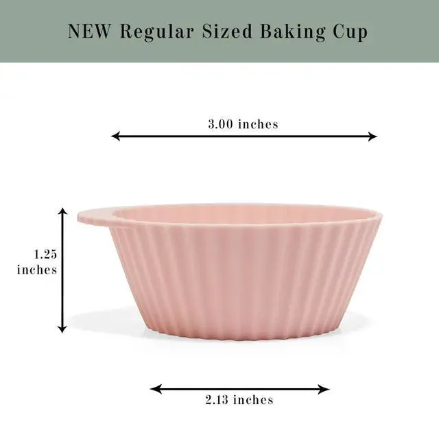 Alt view image 4 of 7 - Reusable Silicone Baking Cups Silicone Muffin Liners for Cupcakes, BPA Free, 12 Pack, Regular, Pink Gray Blue
