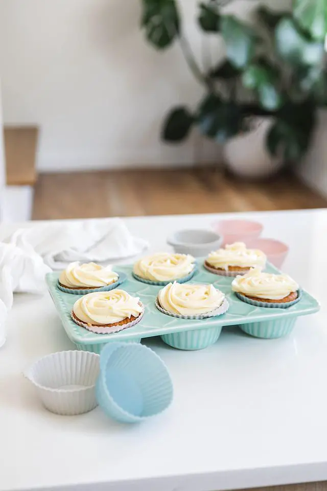 Alt view image 3 of 7 - Reusable Silicone Baking Cups Silicone Muffin Liners for Cupcakes, BPA Free, 12 Pack, Regular, Pink Gray Blue