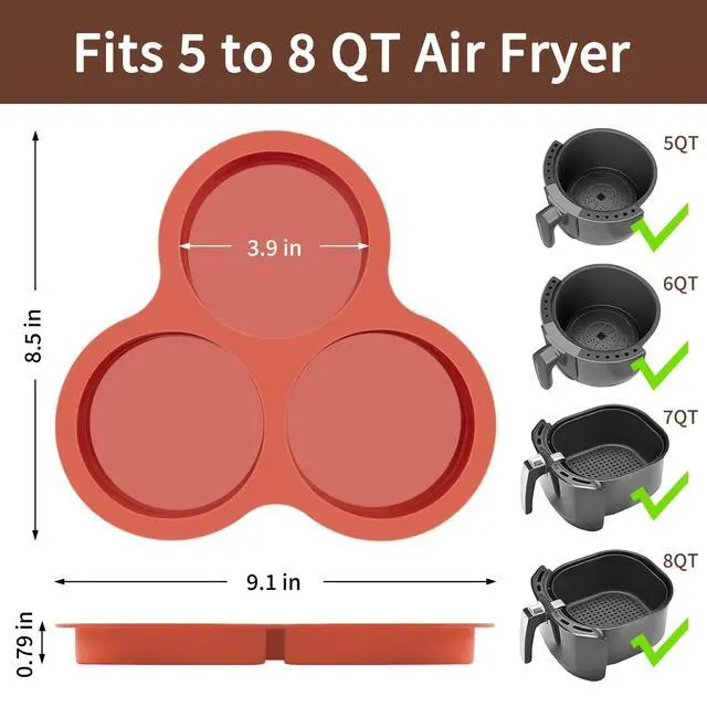 Alt view image 2 of 7 - Air Fryer Egg Silicone Mold, 4 Inch, 2 Pack