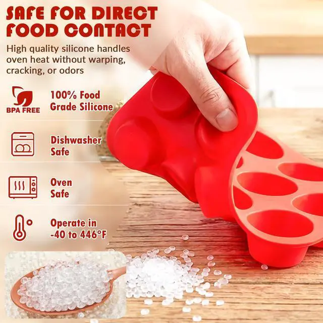Alt view image 3 of 7 - Silicone Muffin Pans for Baking 12Cups BPA-Free Egg Bites Mold