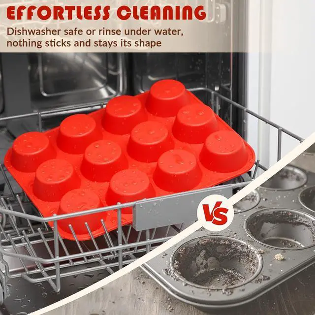 Alt view image 7 of 7 - Silicone Muffin Pans for Baking 12Cups BPA-Free Egg Bites Mold