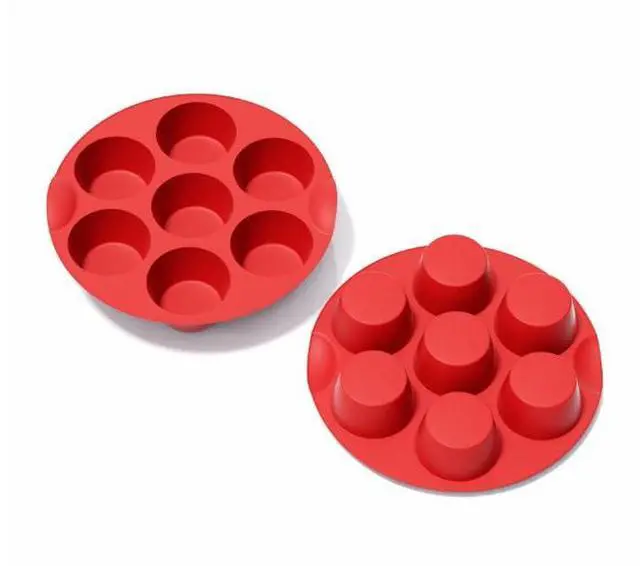 Main image of Silicone Muffin Pans for Baking, 7 Cups Air Freyer Cupcake Pan, Nonstick Silicone Muffin molds for for Baking Egg Bite, Muffins, Tart, Cupcake and Quiche, 2 Packs (7 cups)