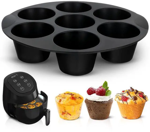 Main image of Air Fryer Muffin Pan, 7 Cups, 6.9" Round, Nonstick Silicone