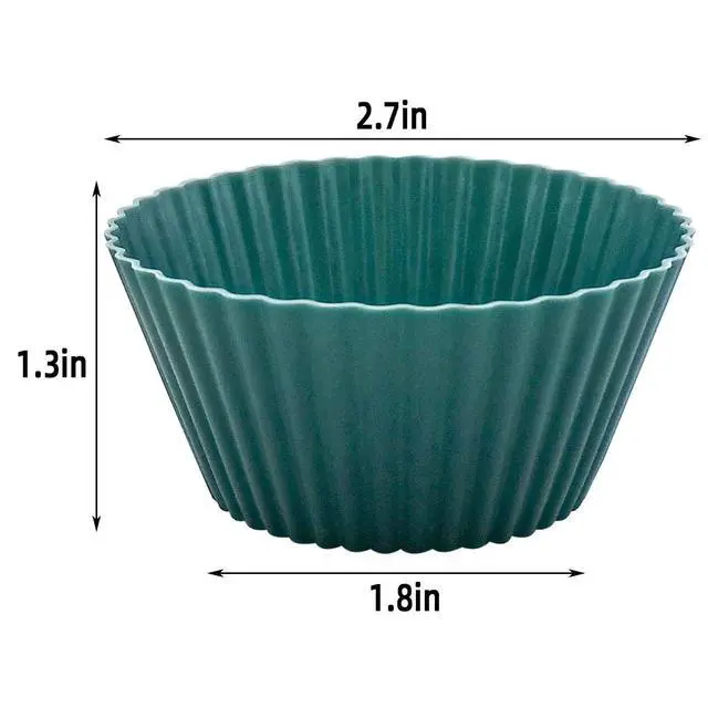 Alt view image 6 of 7 - 24 Pack Silicone Baking Cups Reusable Muffin Liners Non-Stick Cup Cake Molds Set Cupcake Silicone Liner Standard Size Silicone Cupcake Holder Silicon Cups for Baking Bpa Free (4 Colors)