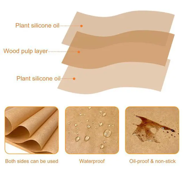 Alt view image 3 of 7 - Daihuiwen 200 Pcs Parchment Paper Baking Sheets, 12x16 Inch Precut Non-Stick Unbleached, Heavy Duty for Baking Grilling Air Fryer Steaming, Fit for Half Sheet Pans