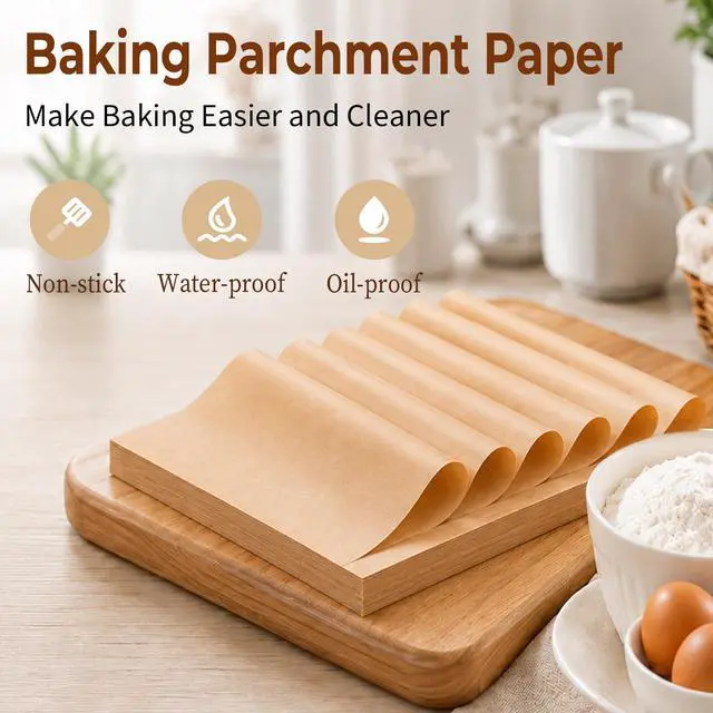 Alt view image 3 of 7 - Parchment Paper Sheets 9x13 Inch, 150Pcs Pre-Cut Baking Paper, Non-Stick Unbleached Liners, Perfect for Oven, Grilling, Steaming, and All Types of Baking