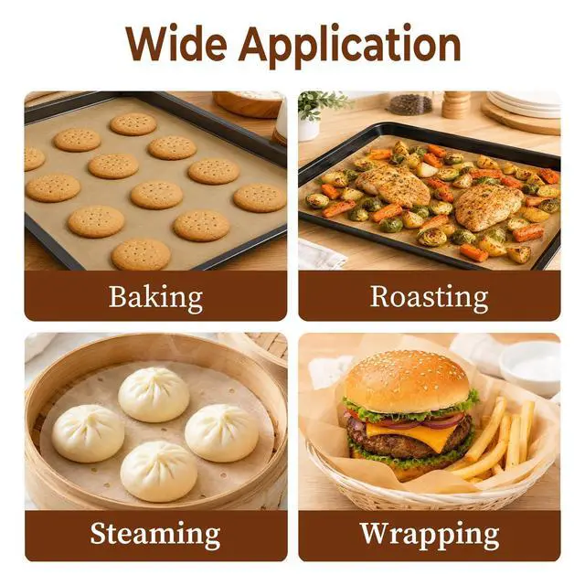 Alt view image 5 of 7 - Parchment Paper Sheets 9x13 Inch, 150Pcs Pre-Cut Baking Paper, Non-Stick Unbleached Liners, Perfect for Oven, Grilling, Steaming, and All Types of Baking