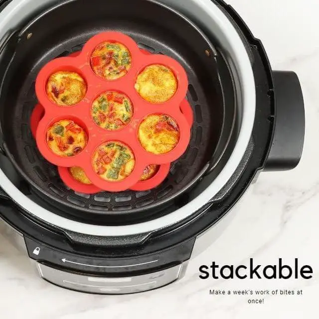 Alt view image 3 of 4 - Egg Bites Tray with Lid | Silicone Molds for Instant Pot, Air Fryer, and Oven | Egg Bite for Pressure Cooker | Dishwasher Safe