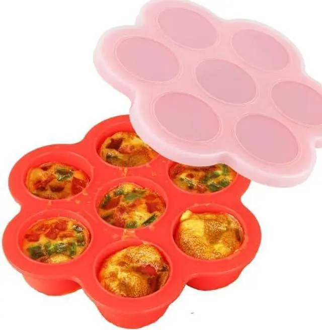 Alt view image 4 of 4 - Egg Bites Tray with Lid | Silicone Molds for Instant Pot, Air Fryer, and Oven | Egg Bite for Pressure Cooker | Dishwasher Safe