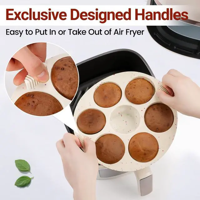 Alt view image 2 of 7 - Silicone Muffin Pan for Air Fryer Oven Instant Pot, Nonstick 7 Cups Easy To Handle for Baking Egg Bites Mold Muffin Tart Cupcake Mini Quiche 1 Pack Confetti