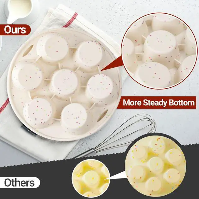 Alt view image 3 of 7 - Silicone Muffin Pan for Air Fryer Oven Instant Pot, Nonstick 7 Cups Easy To Handle for Baking Egg Bites Mold Muffin Tart Cupcake Mini Quiche 1 Pack Confetti