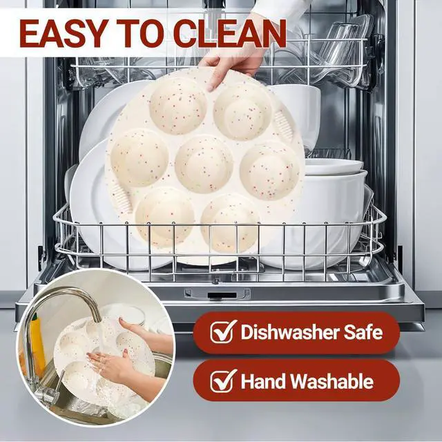 Alt view image 7 of 7 - Silicone Muffin Pan for Air Fryer Oven Instant Pot, Nonstick 7 Cups Easy To Handle for Baking Egg Bites Mold Muffin Tart Cupcake Mini Quiche 1 Pack Confetti