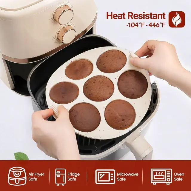 Alt view image 6 of 7 - Silicone Muffin Pan for Air Fryer Oven Instant Pot, Nonstick 7 Cups Easy To Handle for Baking Egg Bites Mold Muffin Tart Cupcake Mini Quiche 1 Pack Confetti