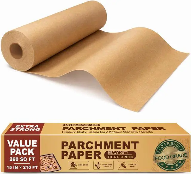 Main image of Unbleached Parchment Paper Roll, 15 x 210 ft, 260 Sq.Ft, Non-Stick