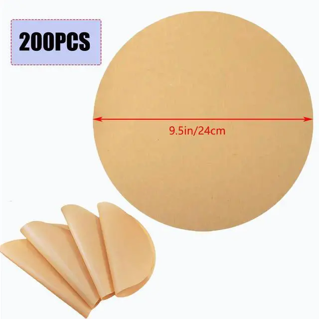 Alt view image 2 of 7 - 200 Pcs 9.5 Inch Precut Parchment Paper Rounds, Nonstick Cake Liners