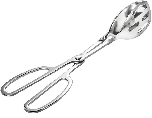 Main image of Kitchen Tongs for Cooking for Buffet Party Catering - Stainless Steel Salad Tongs for Food Bread Cake Bake Dessert, 10-Inch Serving Tongs for Grill, Steak, Barbecue, Scissor Design (1 Pack)