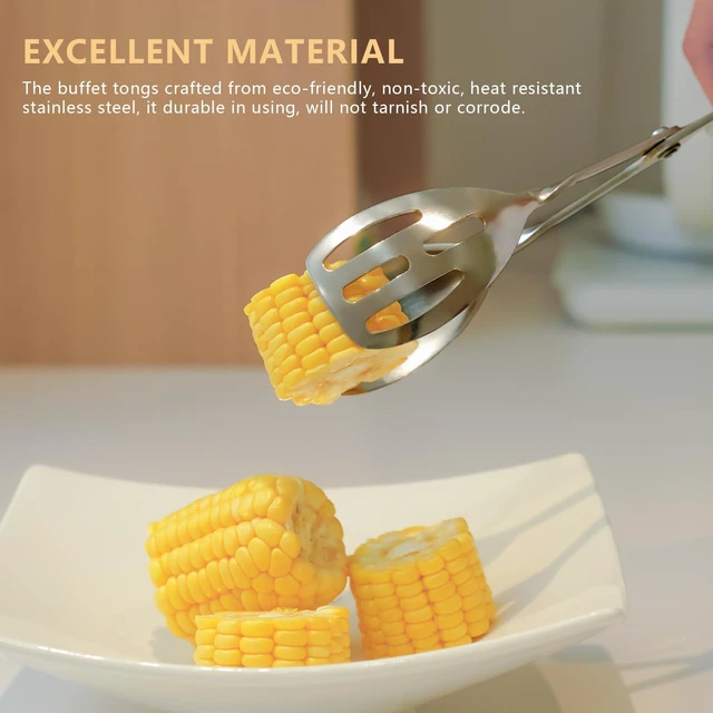 Alt view image 5 of 7 - Kitchen Tongs for Cooking for Buffet Party Catering - Stainless Steel Salad Tongs for Food Bread Cake Bake Dessert, 10-Inch Serving Tongs for Grill, Steak, Barbecue, Scissor Design (1 Pack)