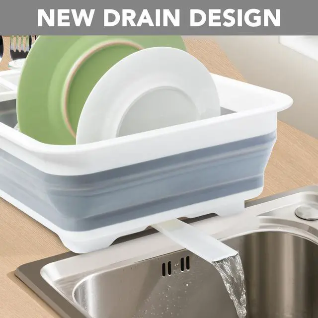 Alt view image 3 of 7 - Collapsible Dish Drying Rack, Pop Up Dinnerware Drainer, Portable Plate Organizer for Kitchen RV Campers Travel Trailer, Space Saving Kitchen Storage Tray
