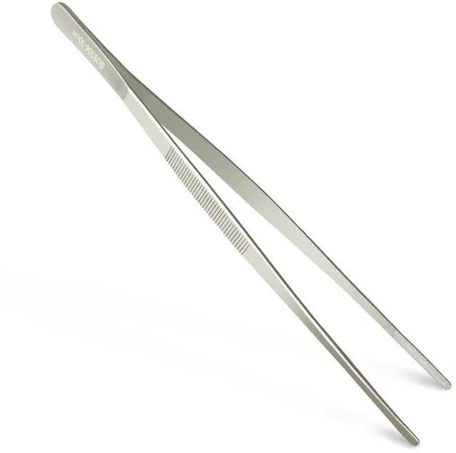 Main image of Kitchen Tweezer Tongs 304 Stainless Steel Cooking Tweezers Food Tongs, Culinary Chef Tweezers Pasta Tongs, 12 Inch