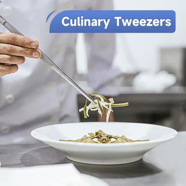 Alt view image 4 of 7 - Kitchen Tweezer Tongs 304 Stainless Steel Cooking Tweezers Food Tongs, Culinary Chef Tweezers Pasta Tongs, 12 Inch