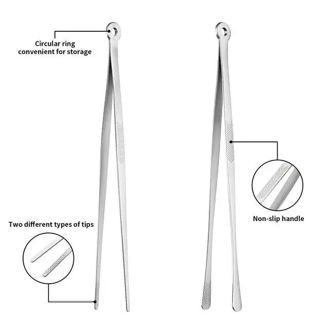 Alt view image 3 of 7 - 2PCS 12" Stainless Steel Cooking Tongs with Serrated Tips