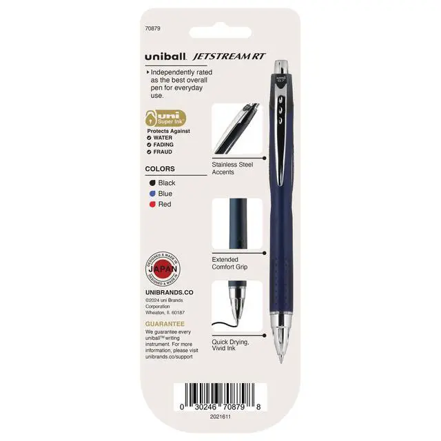 Alt view image 7 of 7 - Jetstream RT Ballpoint Pens, Black, Blue & Red Ink, 3 Count