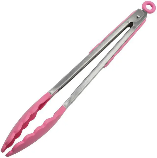 Main image of Premium Silicone Cooking Tongs, 12 inch, Pink
