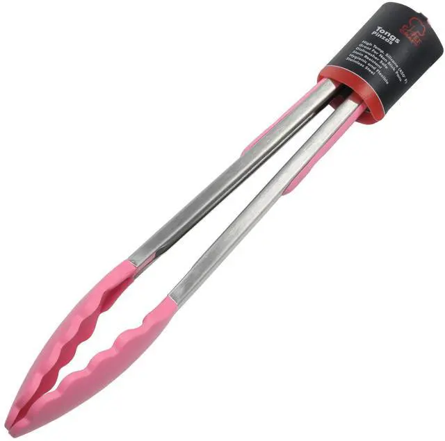 Alt view image 2 of 5 - Premium Silicone Cooking Tongs, 12 inch, Pink