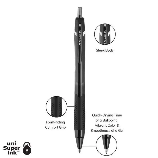 Alt view image 2 of 5 - Jetstream Elements Ballpoint Pen, Medium Point (1.0mm), Black Ink, 6 Pens