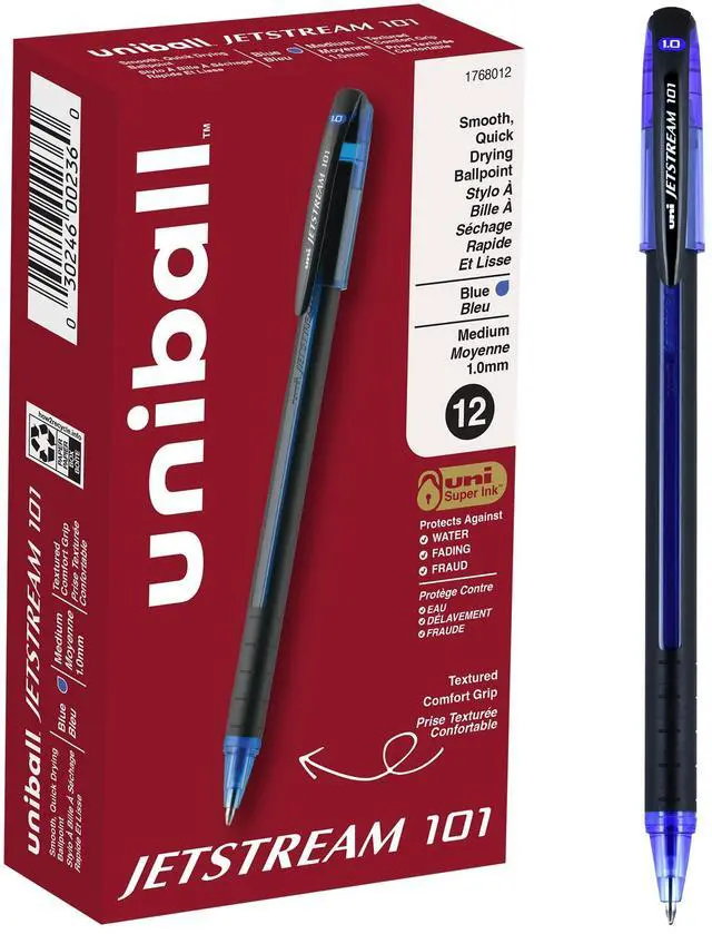 Main image of Jetstream 101 Ballpoint Pens, Medium Point (1.0mm), Blue, 12 Pack