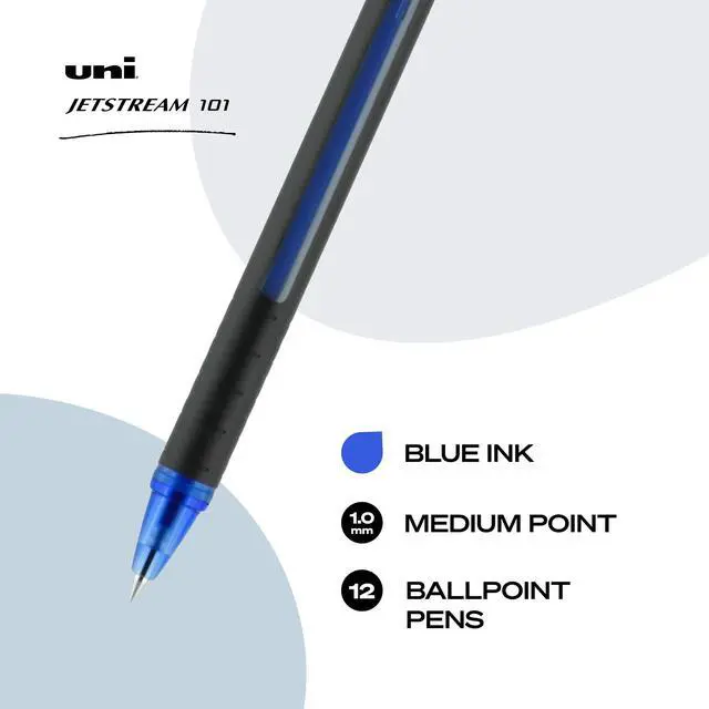 Alt view image 2 of 7 - Jetstream 101 Ballpoint Pens, Medium Point (1.0mm), Blue, 12 Pack