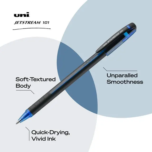 Alt view image 3 of 7 - Jetstream 101 Ballpoint Pens, Medium Point (1.0mm), Blue, 12 Pack