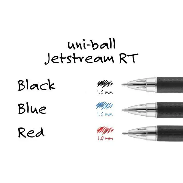 Alt view image 2 of 7 - Uni Jetstream RT, 1.0mm Bold Ballpoint, Includes 3 Black, 2 Blue, 1 Red