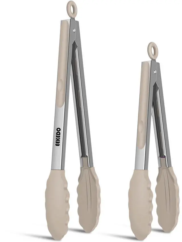 Main image of Cooking Tongs with Silicone Tips, 600°F Heat-Resistant, 9" & 12"