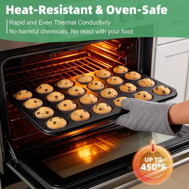 Alt view image 5 of 7 - Mini Muffin Pan, 24-Cup Non-stick Mini Cupcake Pans, 1 Piece
