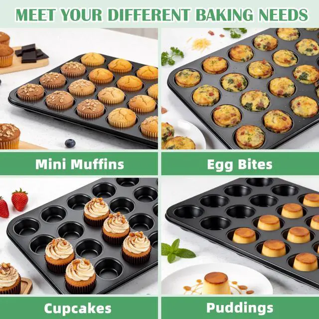 Alt view image 6 of 7 - Mini Muffin Pan, 24-Cup Non-stick Mini Cupcake Pans, 1 Piece