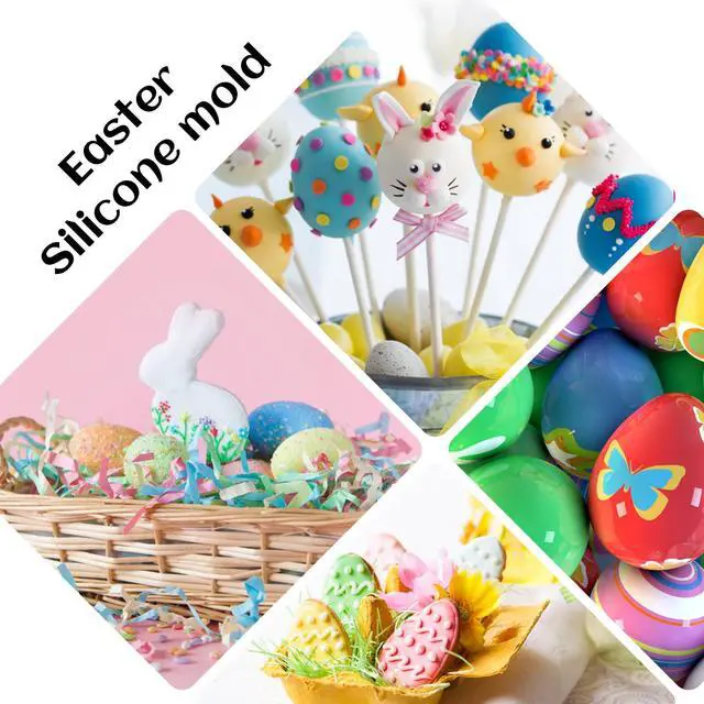 Alt view image 4 of 7 - 2 PCS Easter Silicone Molds,58 Cavity Easter Egg Mold &83 Cavity Rabbit Bunny Mini Silicone Mold for Easter Party Baking Gummy, Candy, Chocolate, Cookie, Jelly,Pet Dog Treats Mold