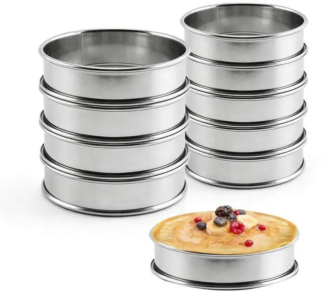 Main image of Crumpet Rings, Outer diameter 4 In+3.2In Food-Grade Tart Rings.