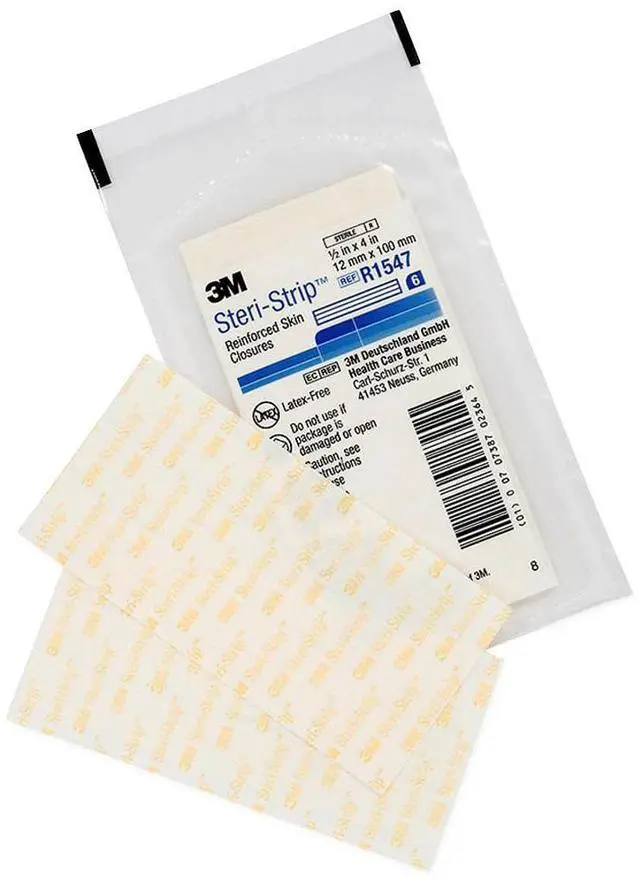 Main image of Steri-Strip Reinforced Skin Closures - 1/2" x 4" - 20 Pack of 6 Strip Envelope (120 Strips)