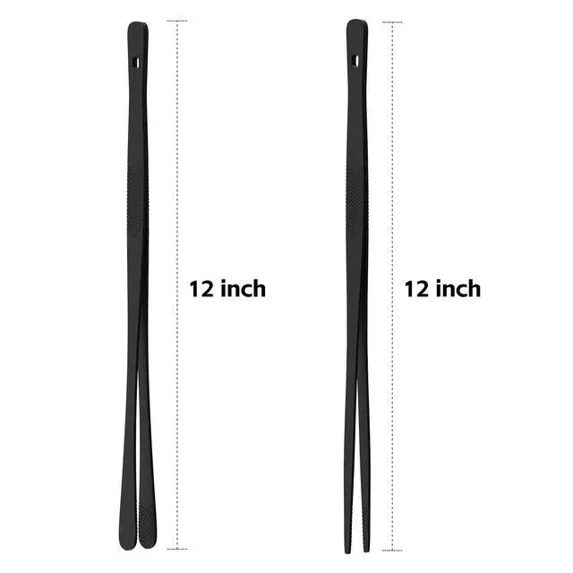 Alt view image 2 of 7 - 2PCS 12" Stainless Steel Precision Serrated Tongs for Cooking