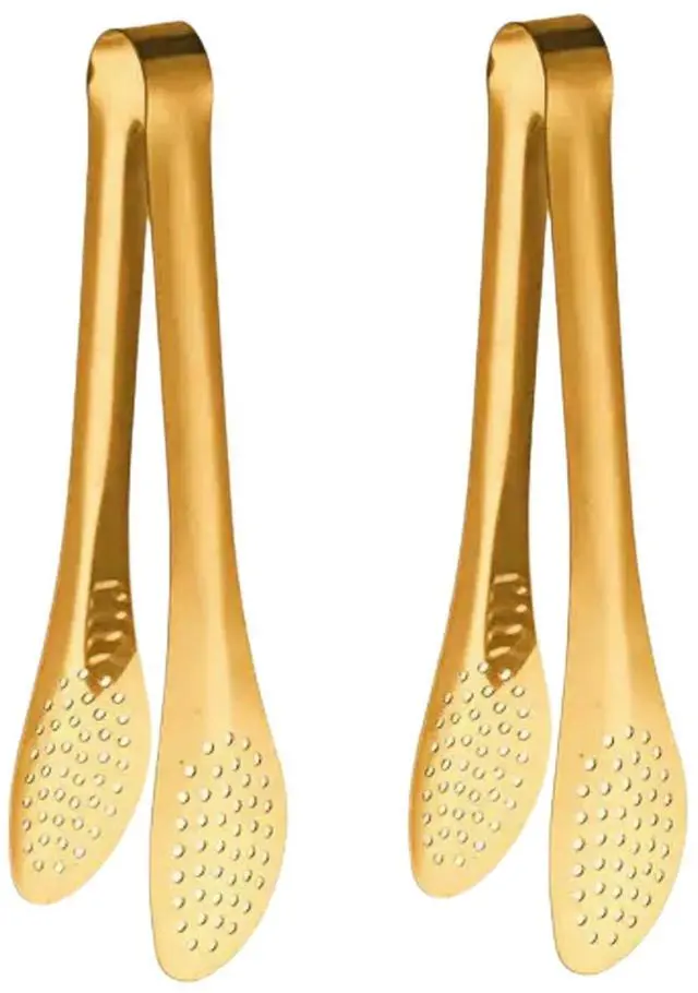 Main image of 2 Pack Stainless Steel Cooking Tongs, 9 Inch Metal Kitchen Food Serving Tongs for Salad, Bread, Barbecue, Catering, Banquet, Party